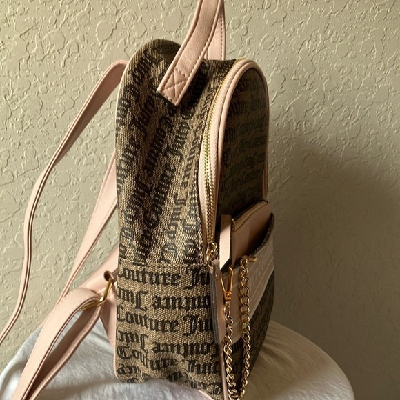 Juicy Couture Brown & Light Pink Backpack- extra pouch- Gold Tone main image 7